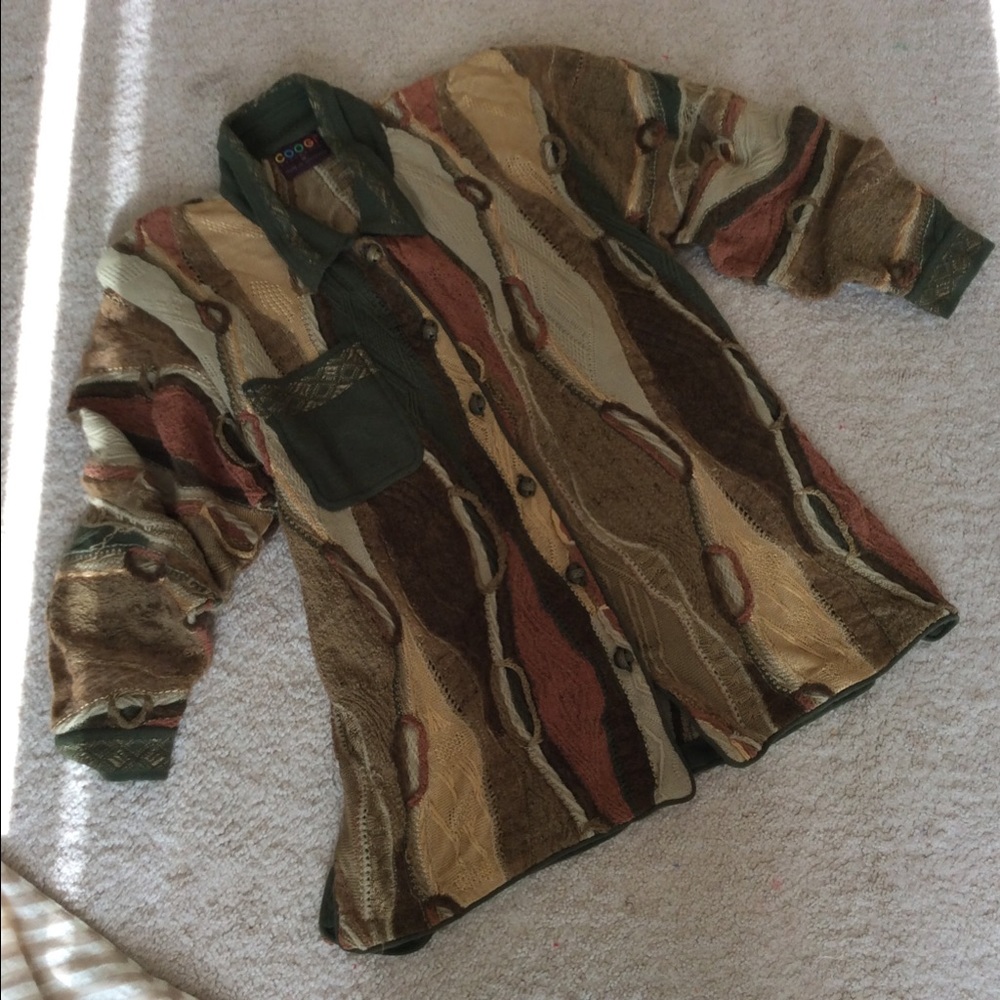 Women’s mixed yarns, collared, cardigan Coogi